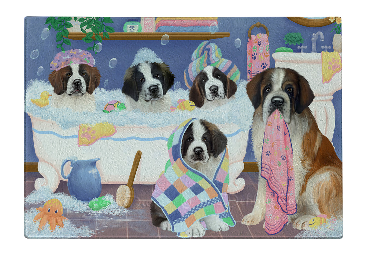 Saint Bernard Dog Cutting Board Tempered Glass Personalized Kitchen Custom NWT - Picture 18 of 81