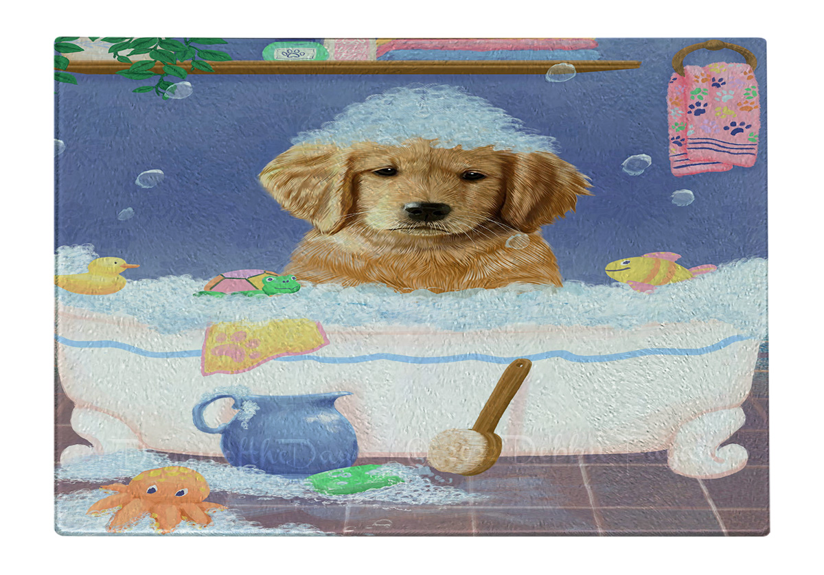 Golden Retriever Dog Cutting Board Tempered Glass Personalized Kitchen NWT