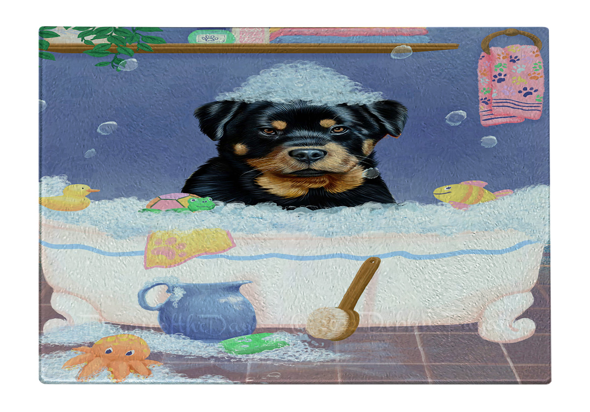 Rottweiler Dog Cutting Board Tempered Glass Personalized Kitchen Custom NWT