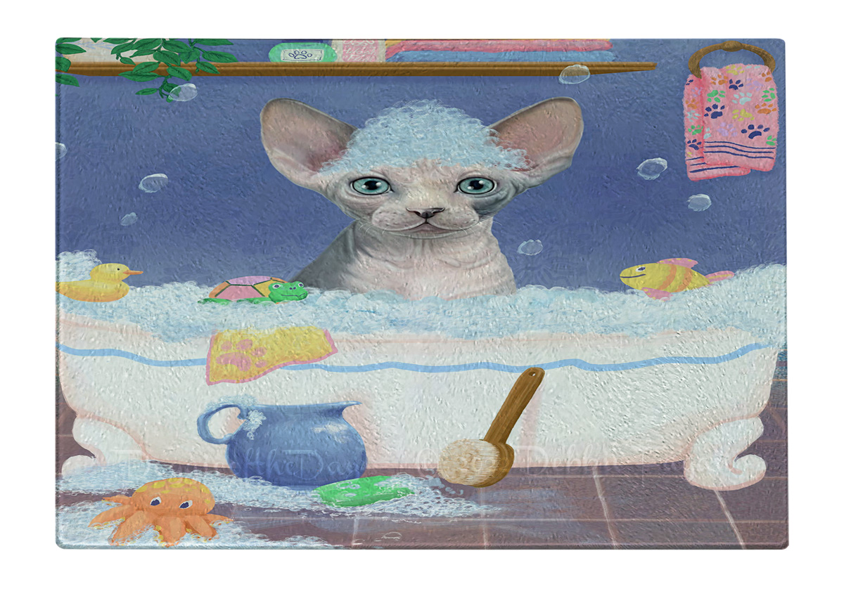 Sphynx Cat Cutting Board Tempered Glass Personalized Kitchen Custom NWT