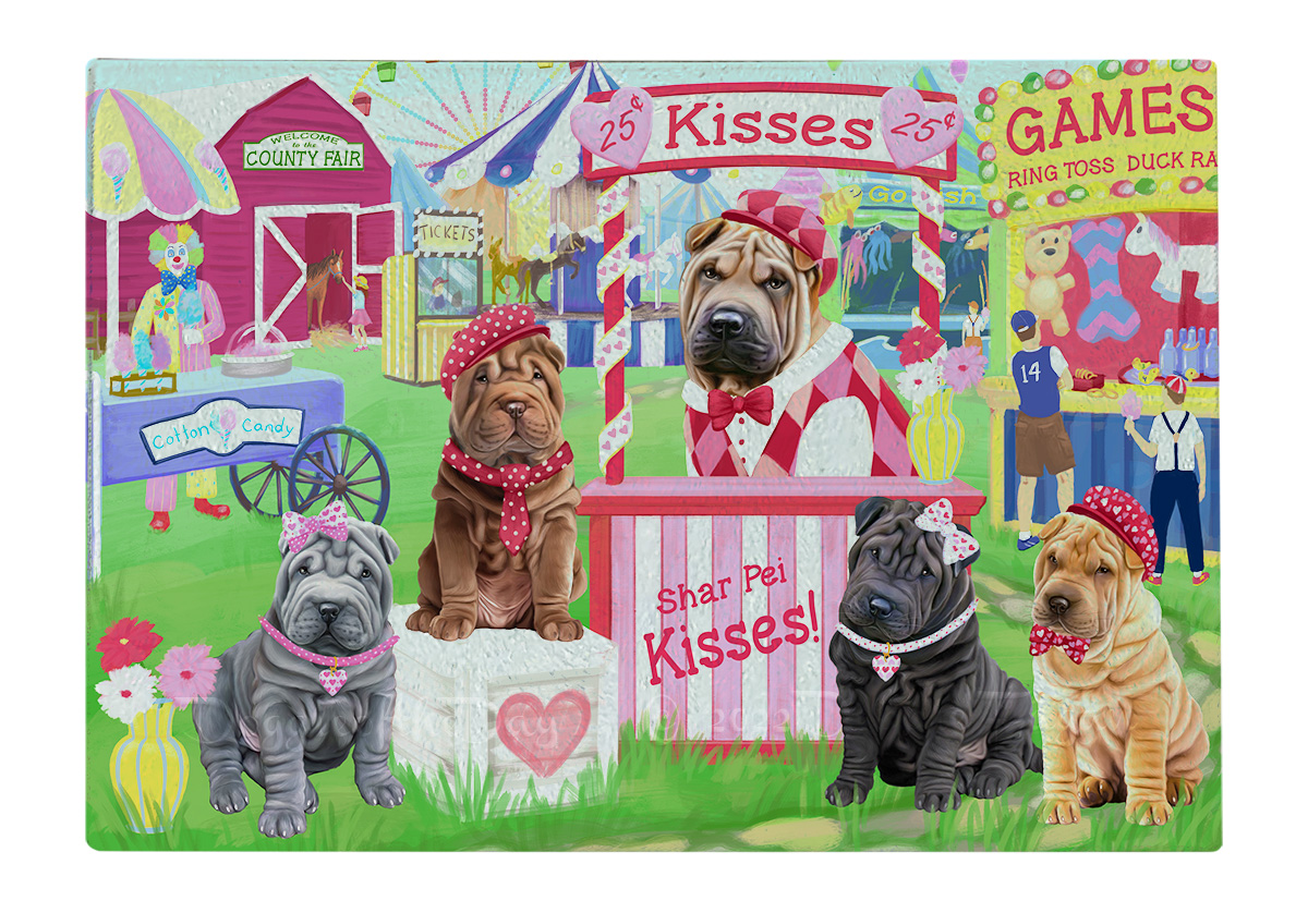 Shar Pei Dog Cutting Board Tempered Glass Personalized Kitchen Custom NWT - Picture 20 of 109