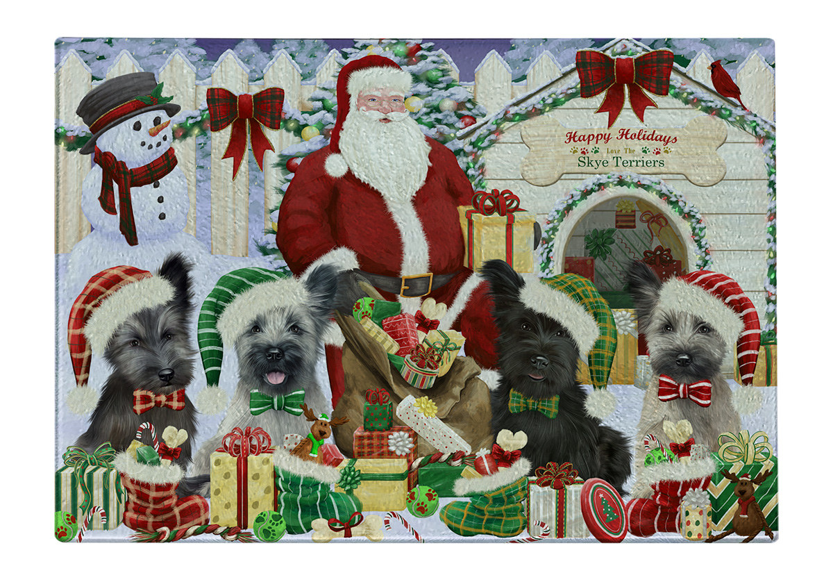 Skye Terrier Hund Schneidebrett Hartglas Personalisiert Individuell Weihnachten Neu mit Etikett - Bild 19 von 53