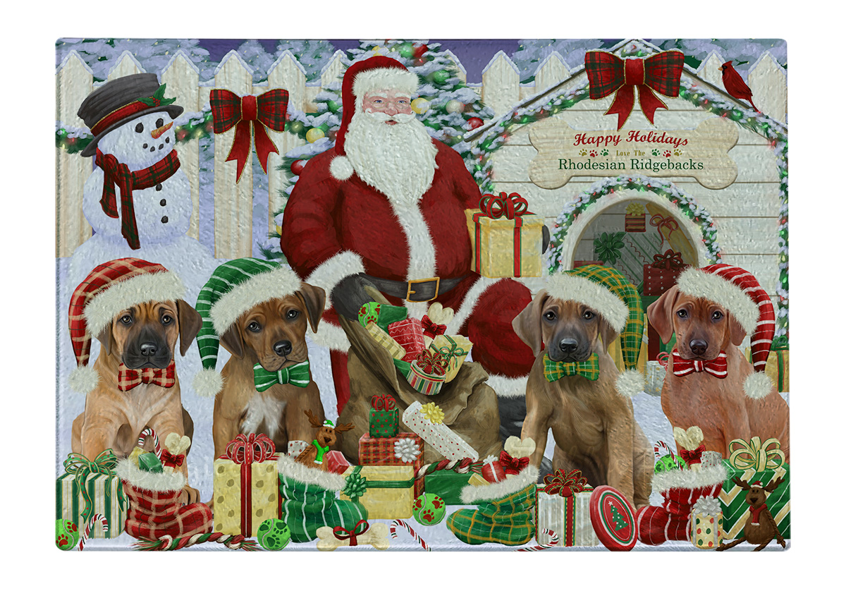 Rhodesian Ridgeback Hund Schneidebrett Hartglas personalisiert Weihnachten Neu mit Etikett - Bild 20 von 58