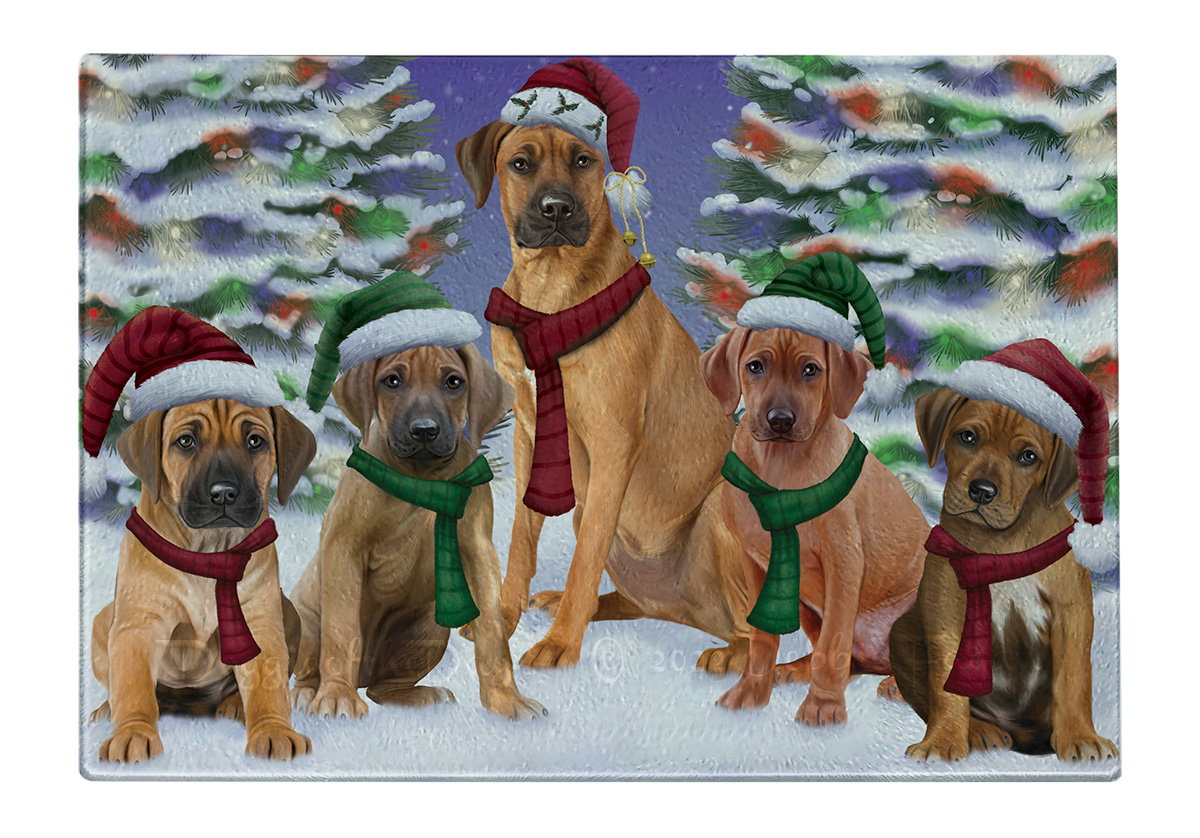 Rhodesian Ridgeback Hund Schneidebrett Hartglas personalisiert Weihnachten Neu mit Etikett - Bild 14 von 58