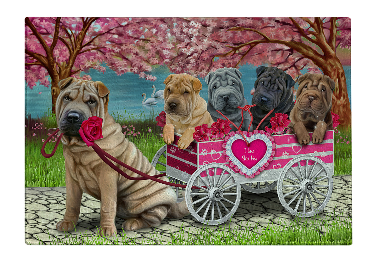 Shar Pei Dog Cutting Board Tempered Glass Personalized Kitchen Custom NWT - Picture 21 of 109