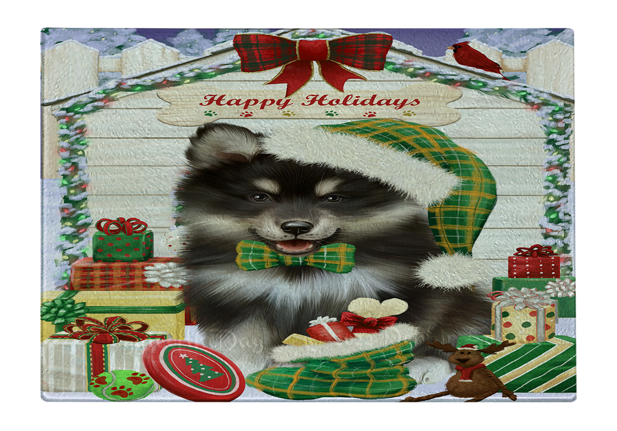 Finnish Lapphund Dog Cutting Board Tempered Glass Personalized Christmas NWT - Picture 29 of 49