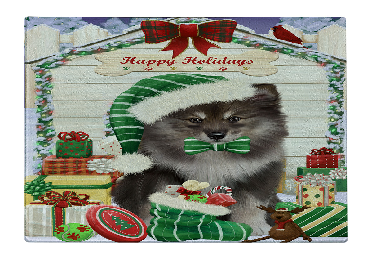 Finnish Lapphund Dog Cutting Board Tempered Glass Personalized Christmas NWT - Picture 31 of 49