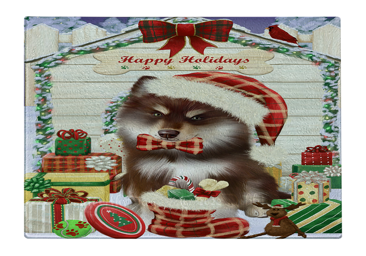 Finnish Lapphund Dog Cutting Board Tempered Glass Personalized Christmas NWT - Picture 32 of 49