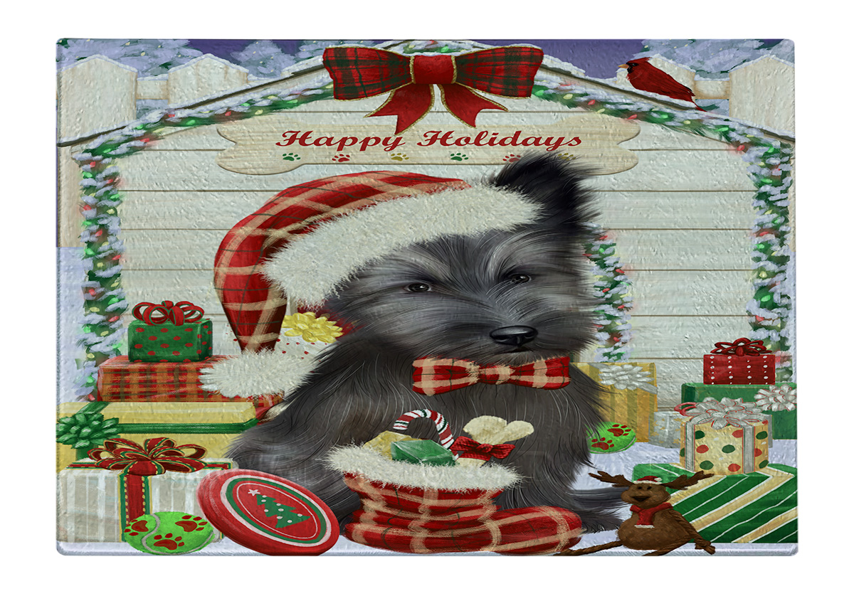 Skye Terrier Hund Schneidebrett Hartglas Personalisiert Individuell Weihnachten Neu mit Etikett - Bild 32 von 53