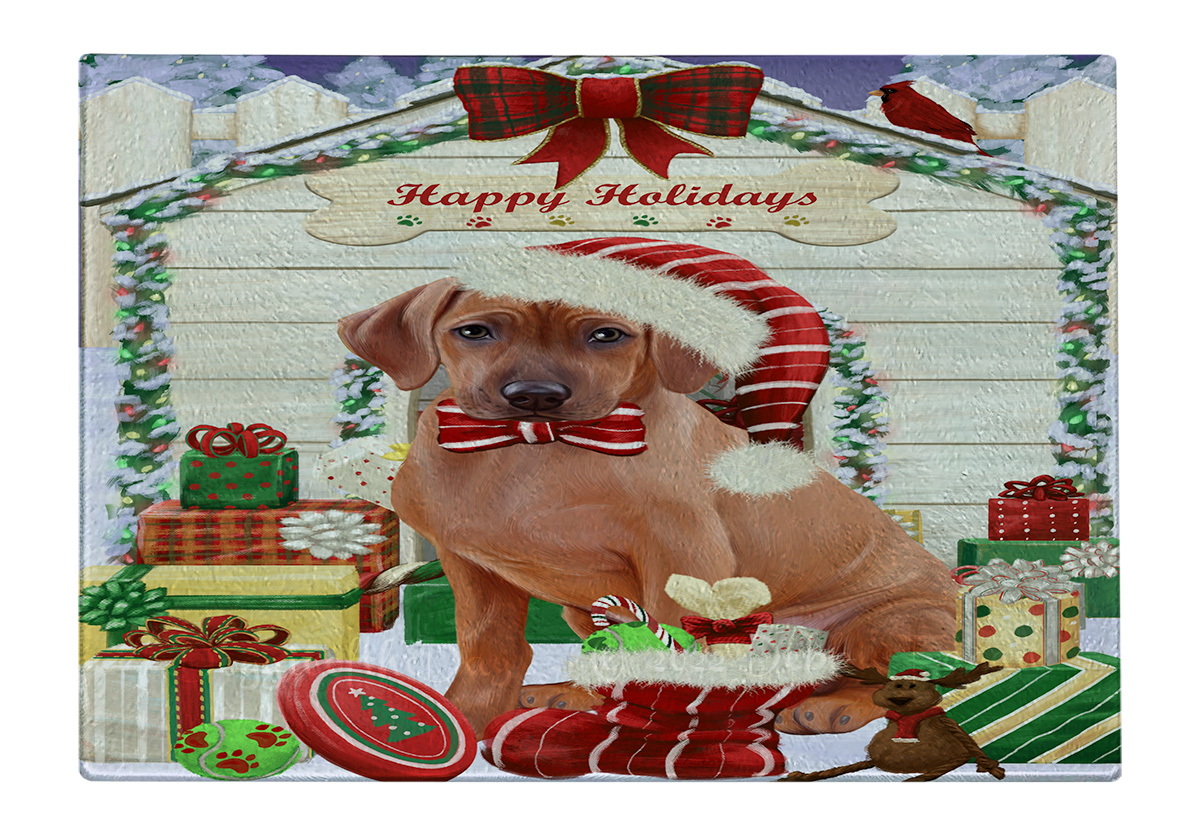 Rhodesian Ridgeback Hund Schneidebrett Hartglas personalisiert Weihnachten Neu mit Etikett - Bild 34 von 58