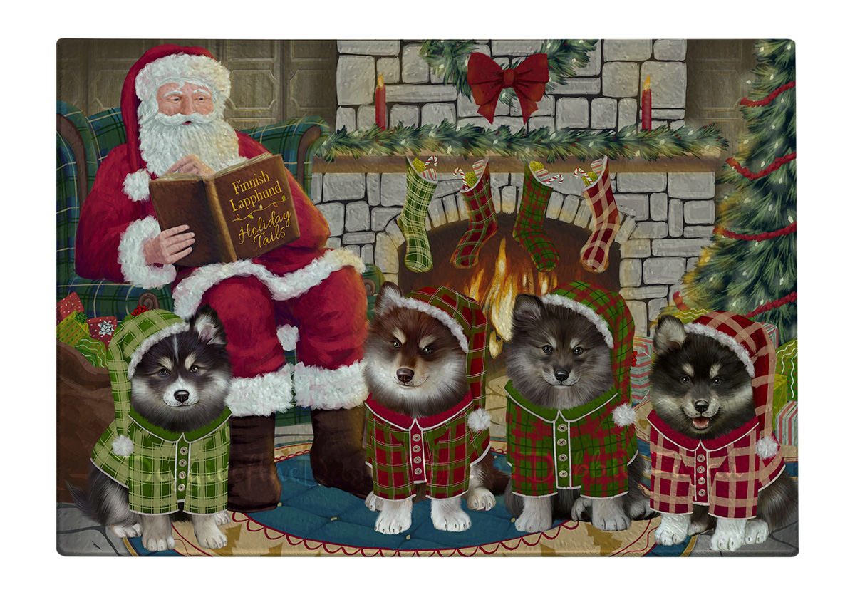 Finnish Lapphund Dog Cutting Board Tempered Glass Personalized Christmas NWT - Picture 12 of 49