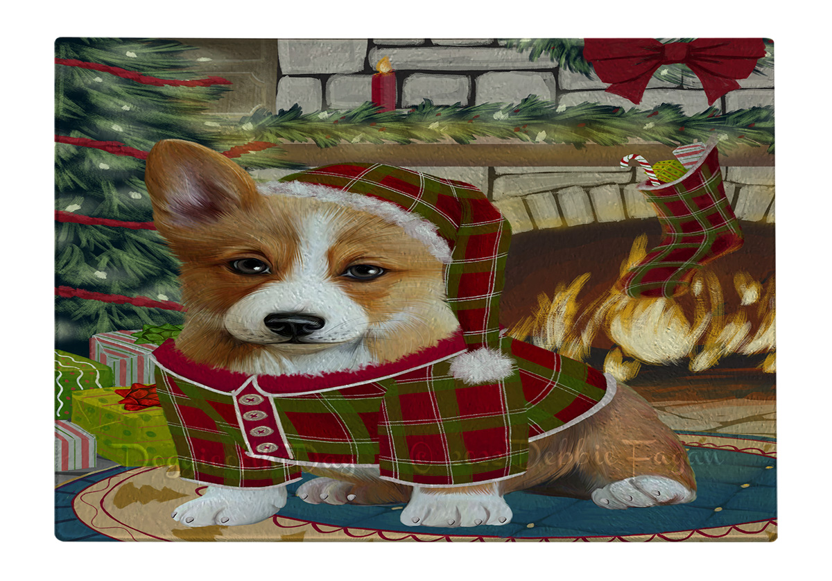 Corgi Dog Cutting Board Tempered Glass Personalized Custom Christmas NWT