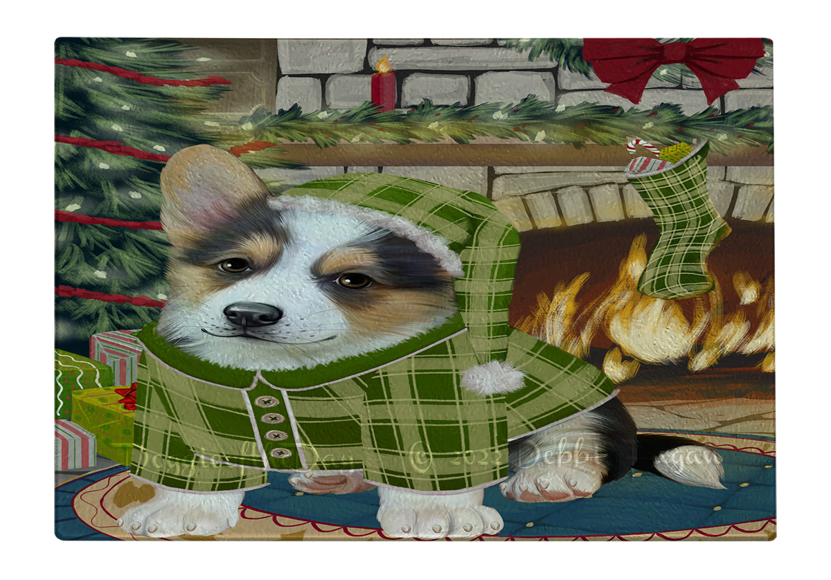 Corgi Dog Cutting Board Tempered Glass Personalized Custom Christmas NWT