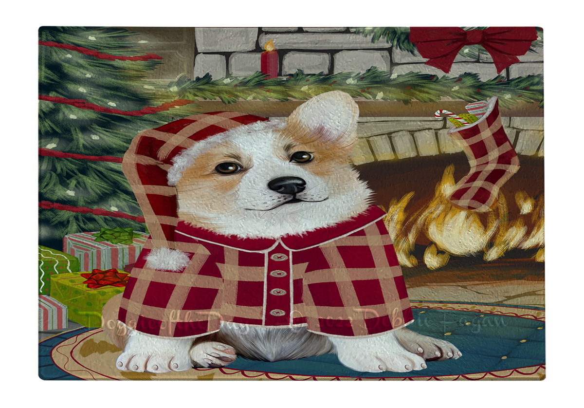 Corgi Dog Cutting Board Tempered Glass Personalized Custom Christmas NWT