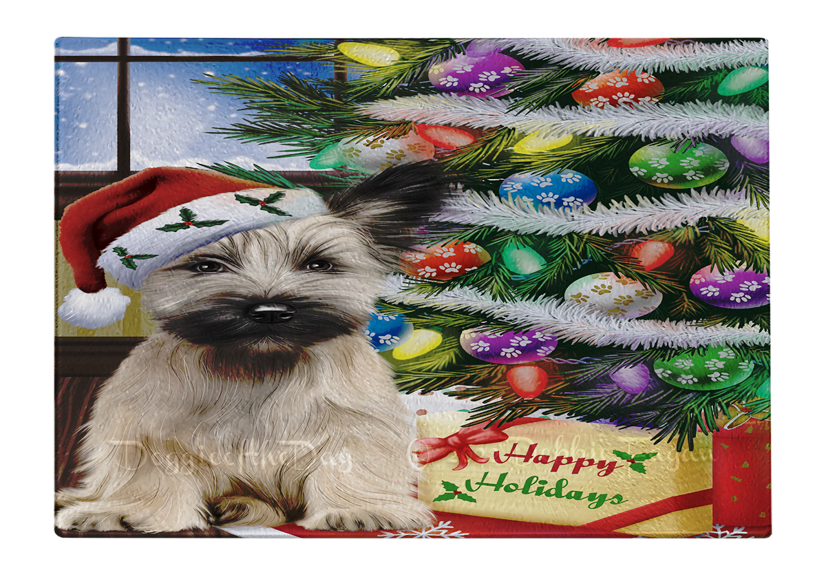 Skye Terrier Hund Schneidebrett Hartglas Personalisiert Individuell Weihnachten Neu mit Etikett - Bild 49 von 53