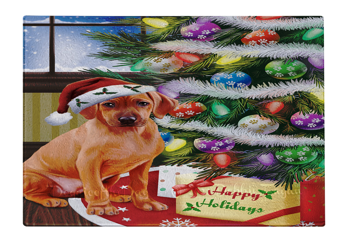 Rhodesian Ridgeback Hund Schneidebrett Hartglas personalisiert Weihnachten Neu mit Etikett - Bild 49 von 58