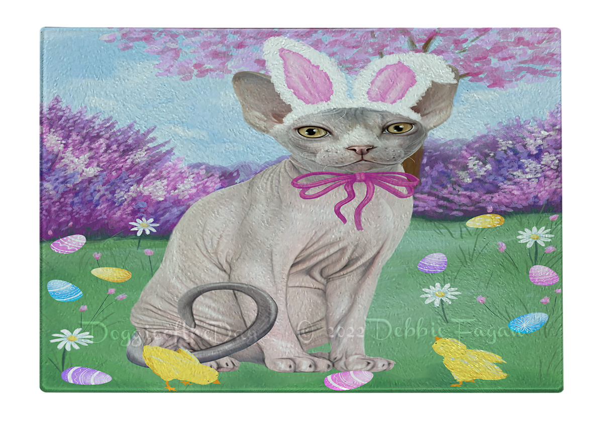 Sphynx Cat Cutting Board Tempered Glass Personalized Kitchen Custom NWT