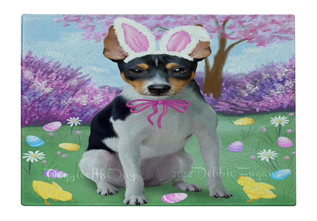 Rat Terrier Dog Cutting Board Tempered Glass Personalized Kitchen Custom NWT