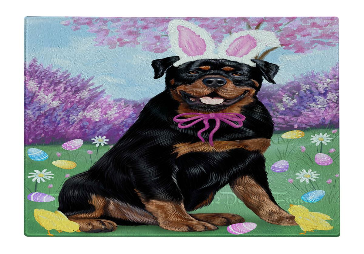 Rottweiler Dog Cutting Board Tempered Glass Personalized Kitchen Custom NWT