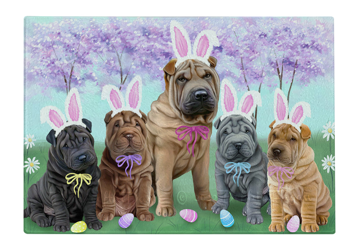 Shar Pei Dog Cutting Board Tempered Glass Personalized Kitchen Custom NWT - Picture 23 of 109