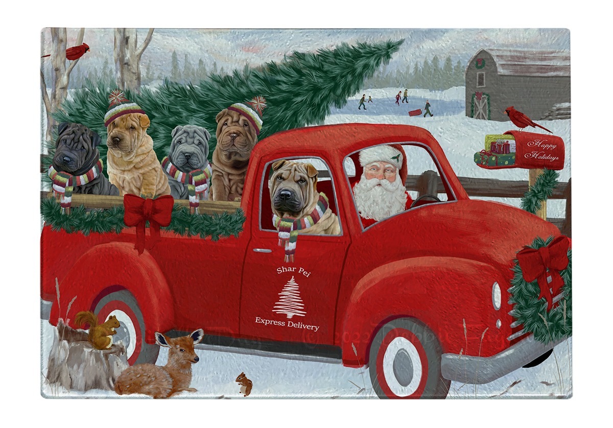 Shar Pei Dog Cutting Board Tempered Glass Personalized Kitchen Custom NWT - Picture 24 of 109