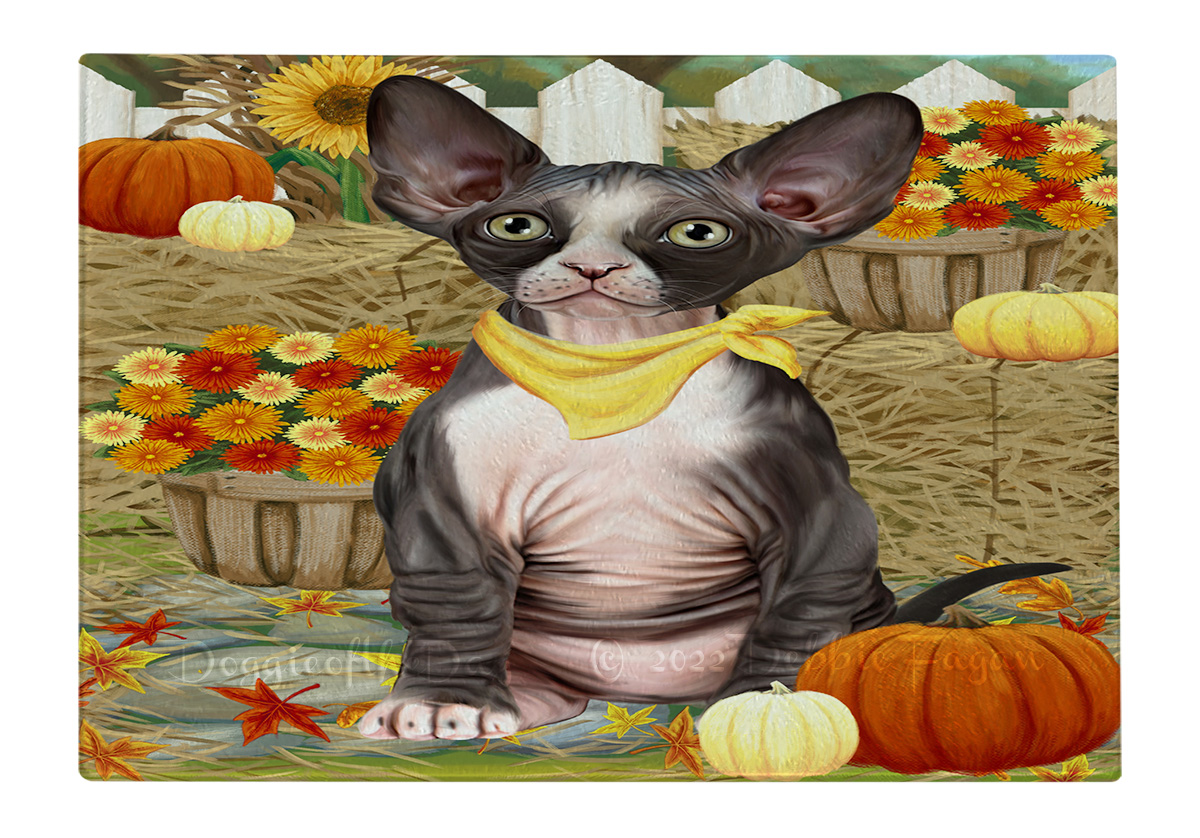 Sphynx Cat Cutting Board Tempered Glass Personalized Kitchen Custom NWT