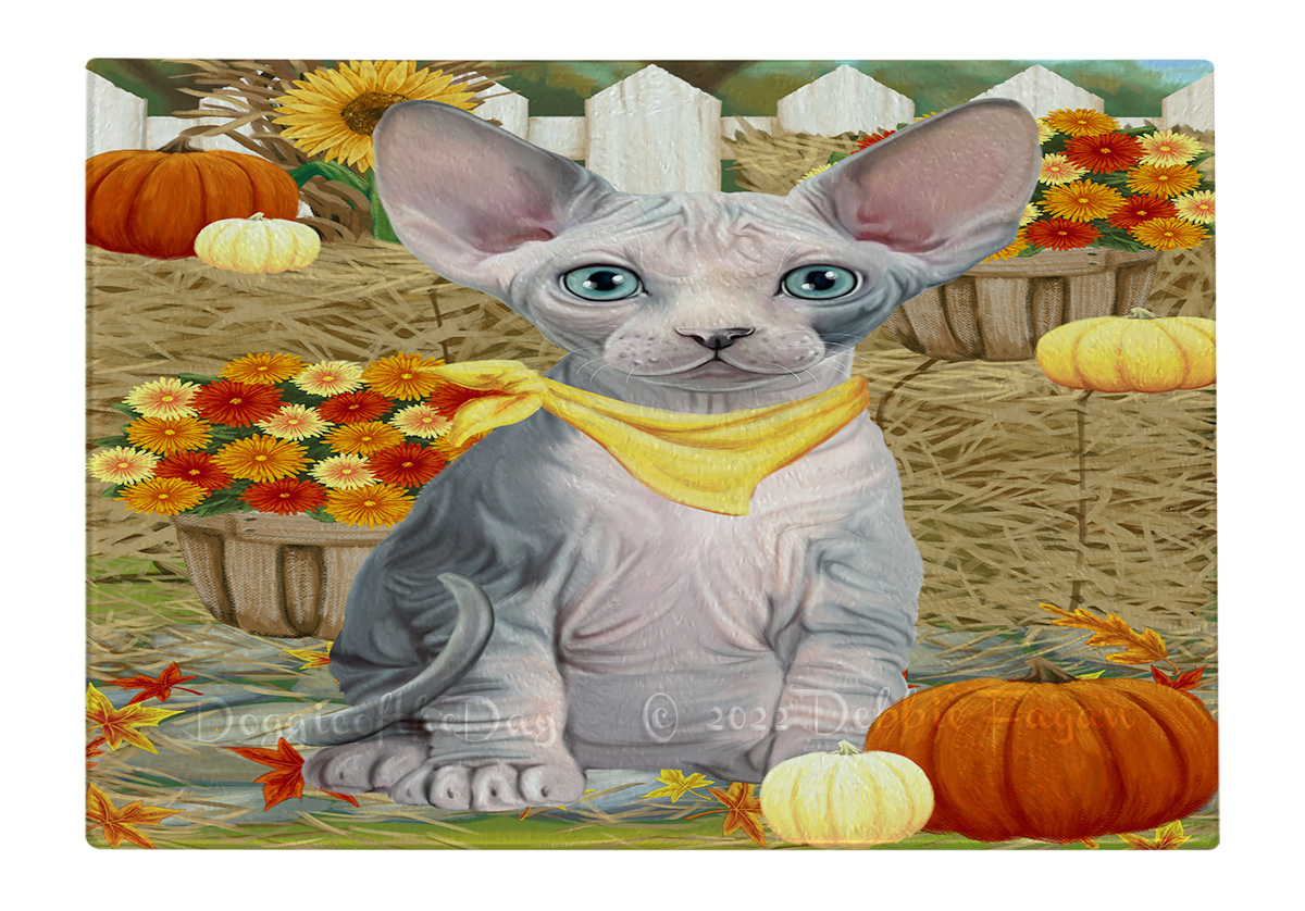 Sphynx Cat Cutting Board Tempered Glass Personalized Kitchen Custom NWT