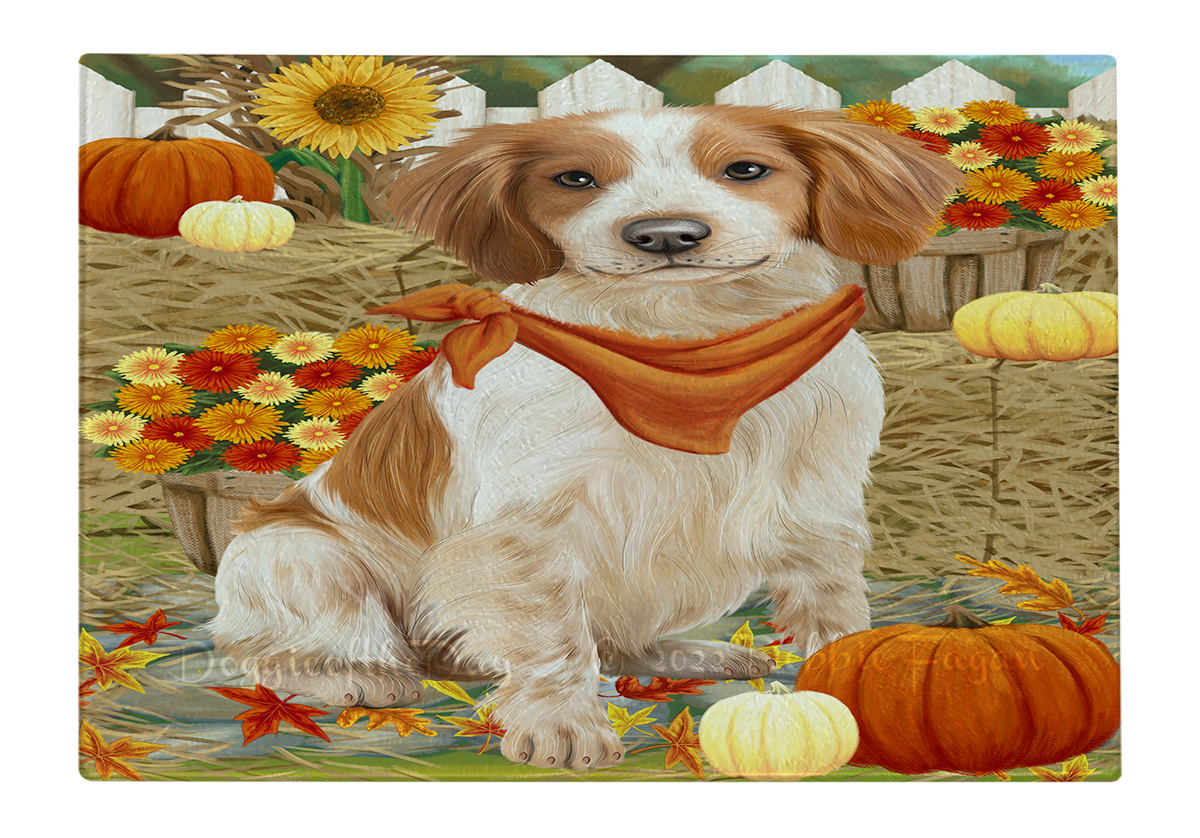 Brittany Spaniel Dog Cutting Board Tempered Glass Personalized Kitchen NWT