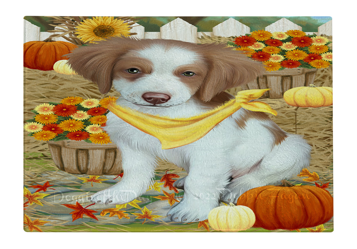 Brittany Spaniel Dog Cutting Board Tempered Glass Personalized Kitchen NWT