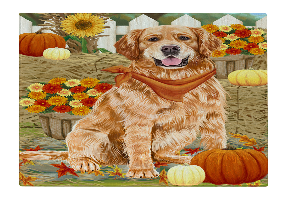 Golden Retriever Dog Cutting Board Tempered Glass Personalized Kitchen NWT