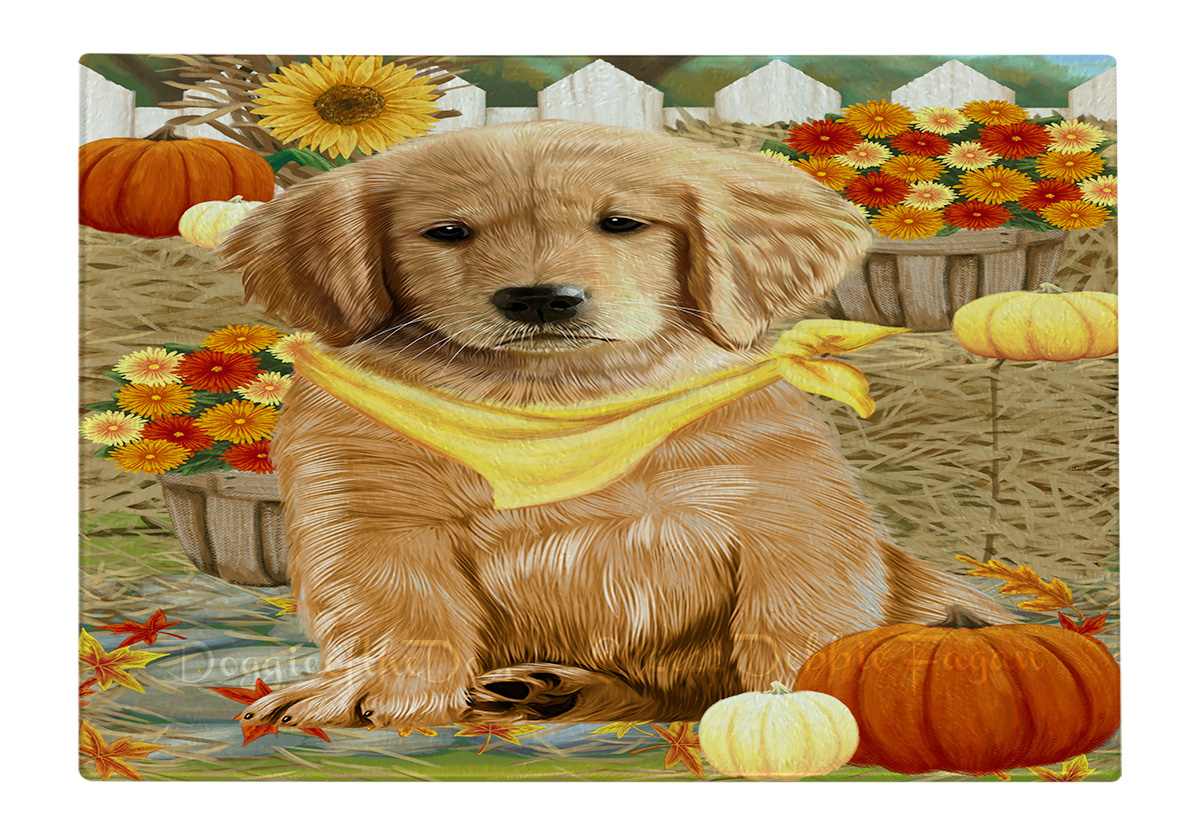 Golden Retriever Dog Cutting Board Tempered Glass Personalized Kitchen NWT