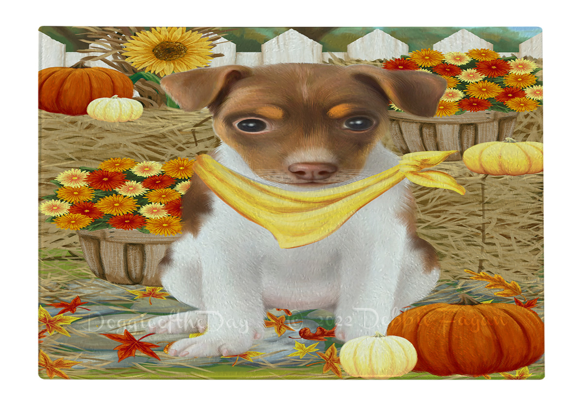 Rat Terrier Dog Cutting Board Tempered Glass Personalized Kitchen Custom NWT