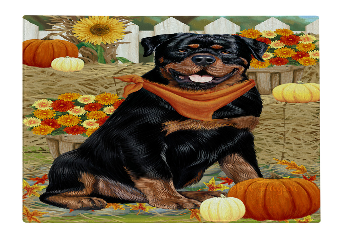 Rottweiler Dog Cutting Board Tempered Glass Personalized Kitchen Custom NWT