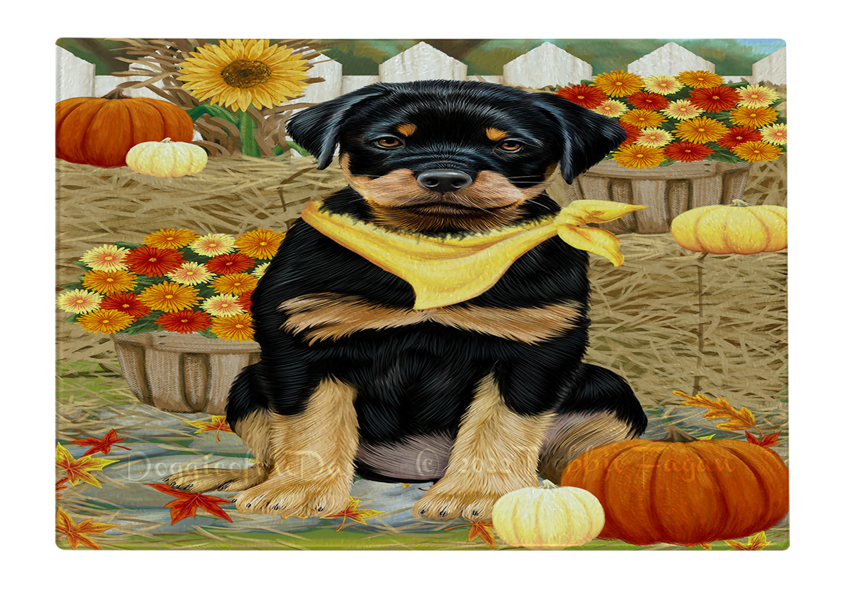 Rottweiler Dog Cutting Board Tempered Glass Personalized Kitchen Custom NWT