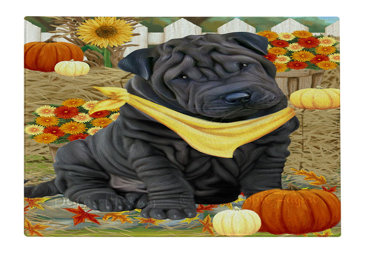 Shar Pei Dog Cutting Board Tempered Glass Personalized Kitchen Custom NWT - Picture 49 of 109