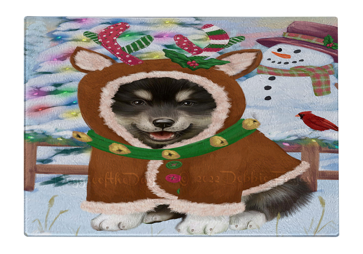 Finnish Lapphund Dog Cutting Board Tempered Glass Personalized Christmas NWT - Picture 18 of 49