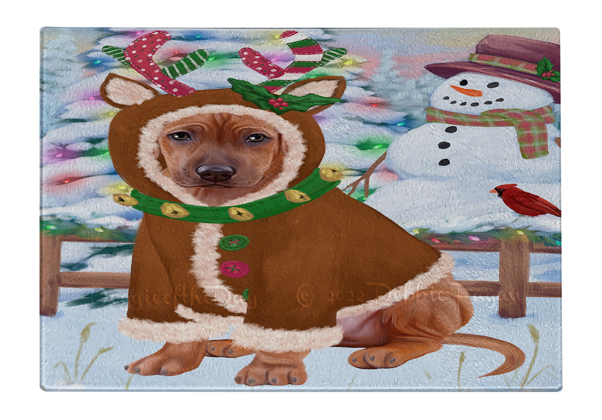 Rhodesian Ridgeback Hund Schneidebrett Hartglas personalisiert Weihnachten Neu mit Etikett - Bild 19 von 58