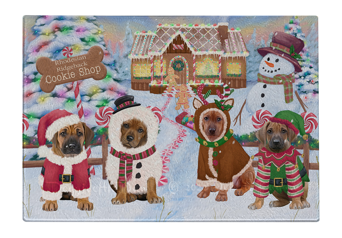 Rhodesian Ridgeback Hund Schneidebrett Hartglas personalisiert Weihnachten Neu mit Etikett - Bild 15 von 58