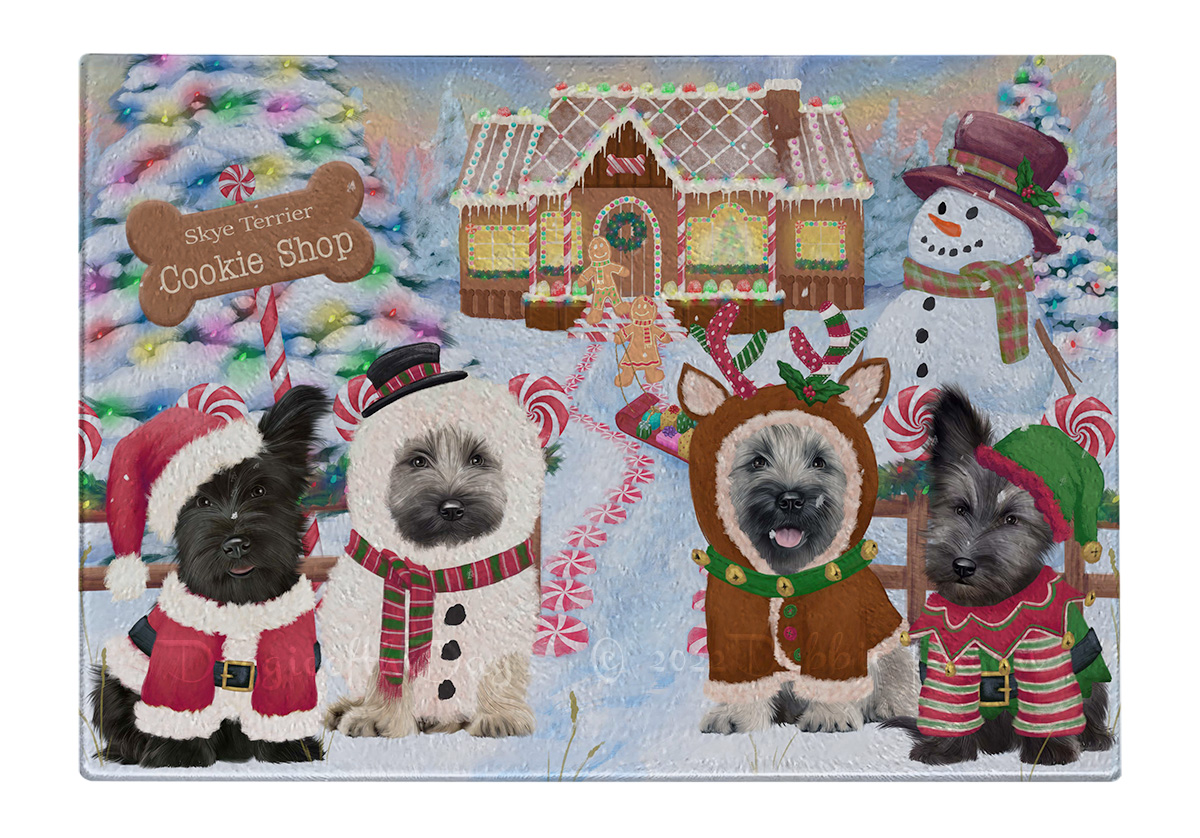 Skye Terrier Hund Schneidebrett Hartglas Personalisiert Individuell Weihnachten Neu mit Etikett - Bild 14 von 53