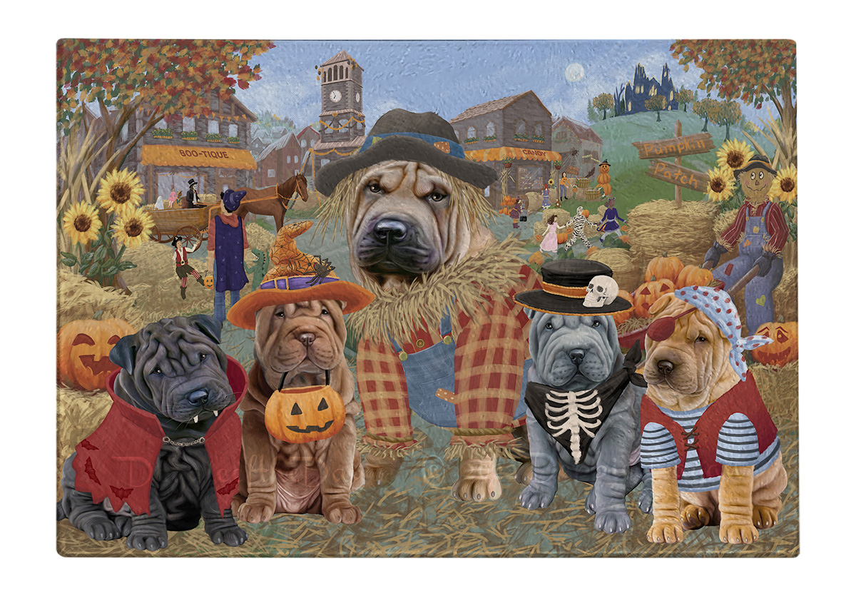 Shar Pei Dog Cutting Board Tempered Glass Personalized Kitchen Custom NWT - Picture 28 of 109