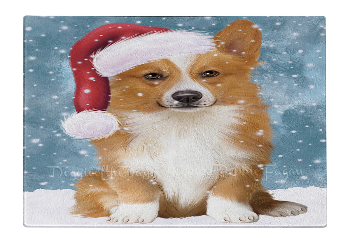 Corgi Dog Cutting Board Tempered Glass Personalized Custom Christmas NWT