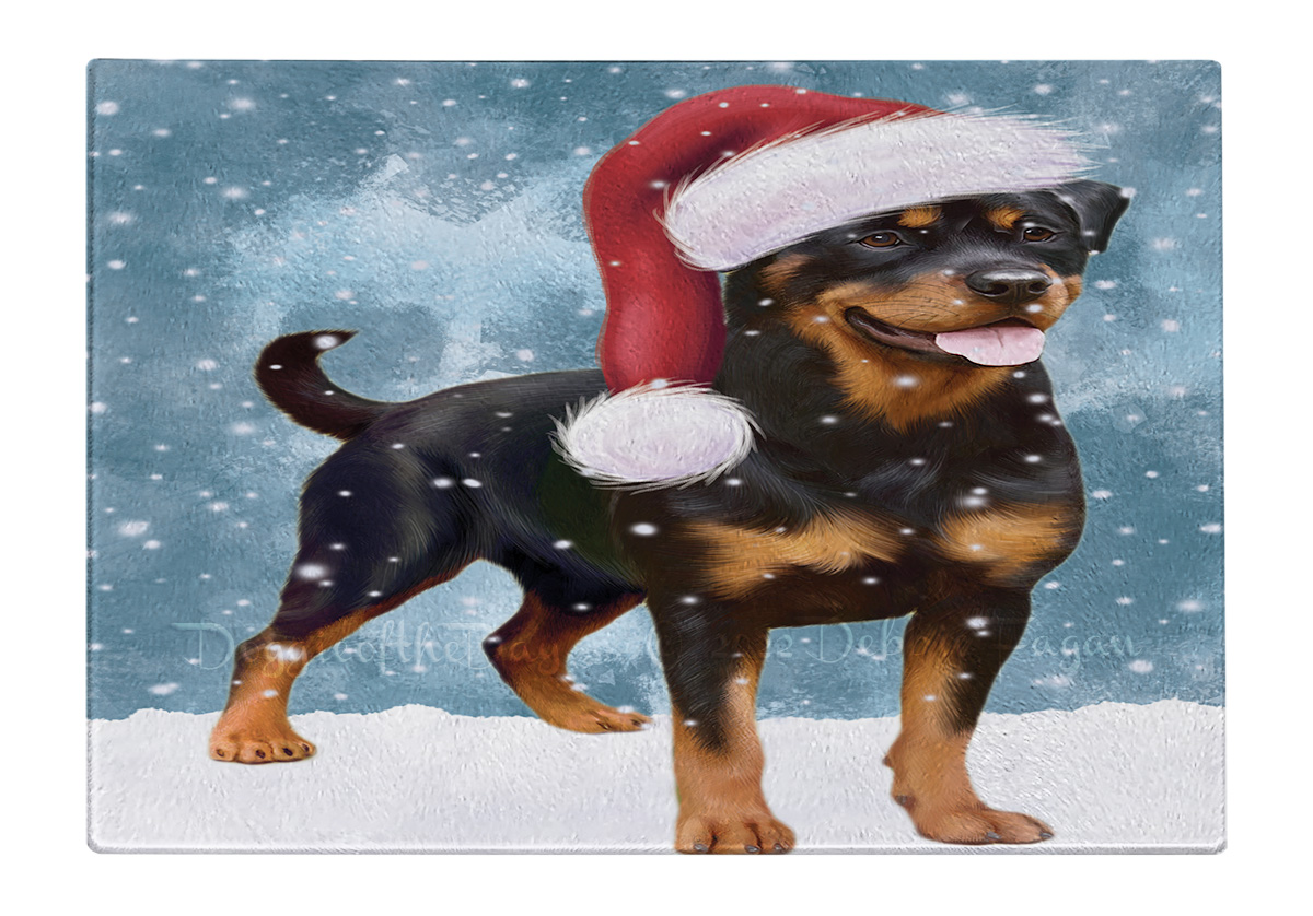 Rottweiler Dog Cutting Board Tempered Glass Personalized Custom Christmas NWT