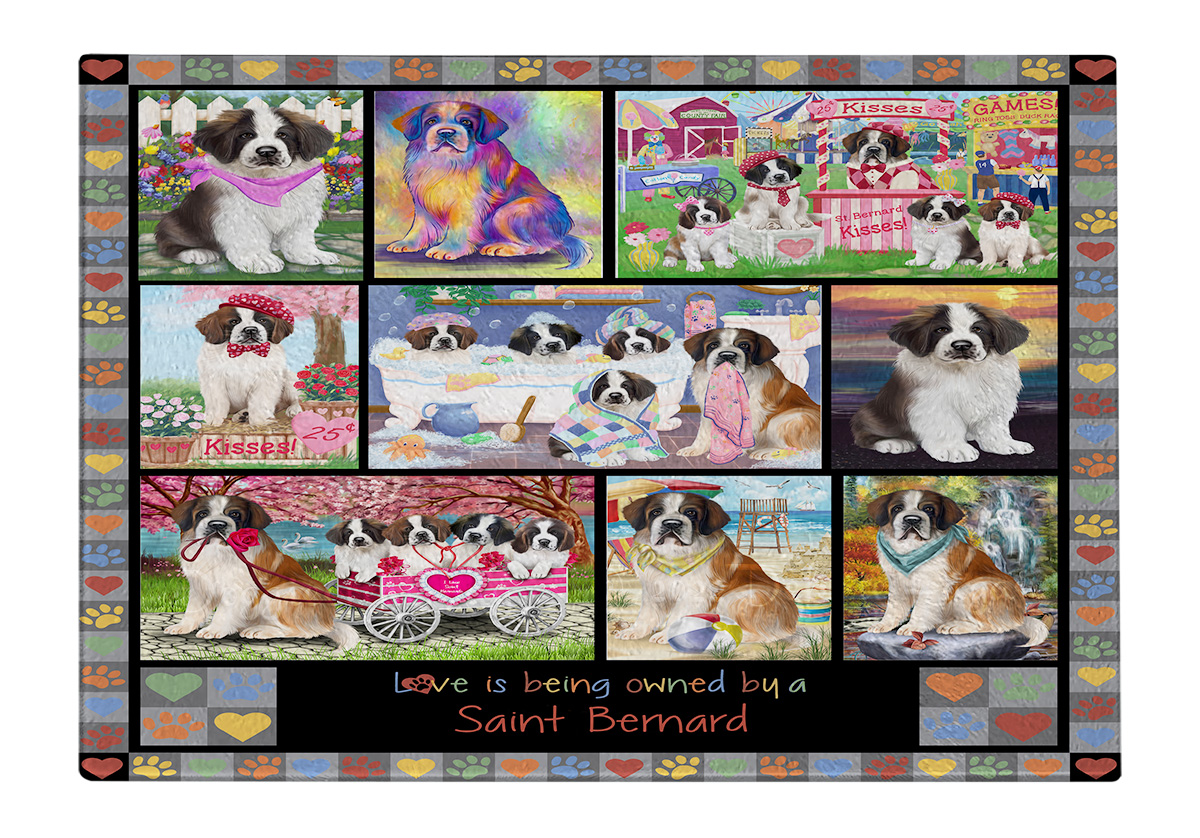 Saint Bernard Dog Cutting Board Tempered Glass Personalized Kitchen Custom NWT - Picture 33 of 81