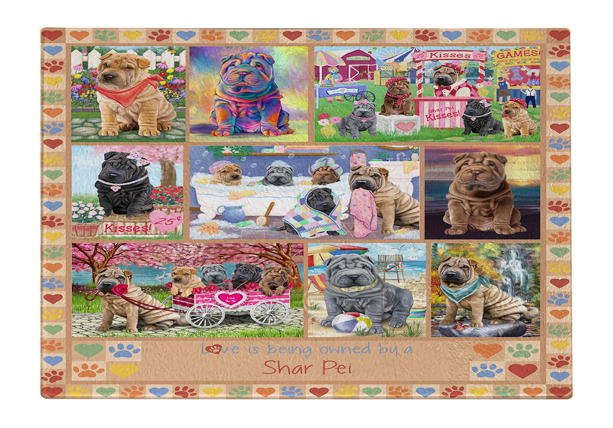 Shar Pei Dog Cutting Board Tempered Glass Personalized Kitchen Custom NWT - Picture 33 of 109