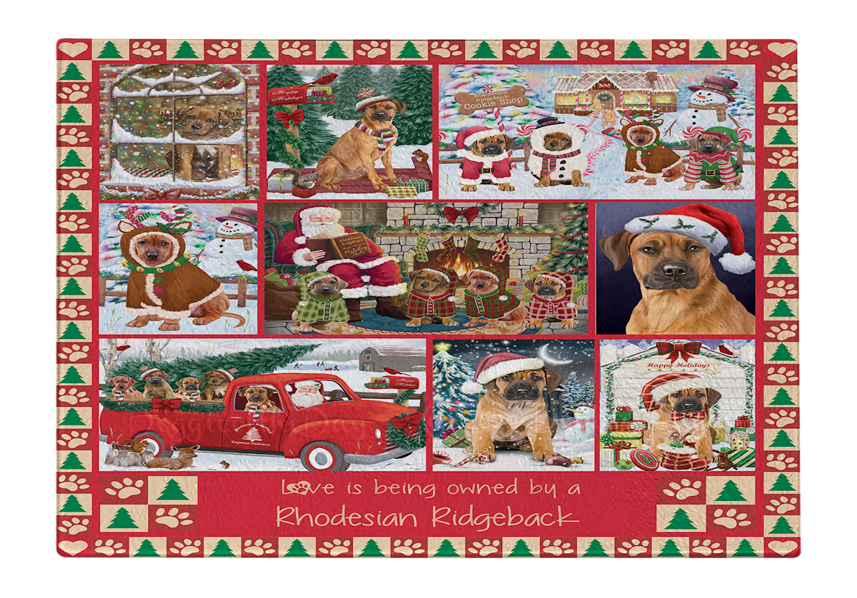 Rhodesian Ridgeback Hund Schneidebrett Hartglas personalisiert Weihnachten Neu mit Etikett - Bild 22 von 58