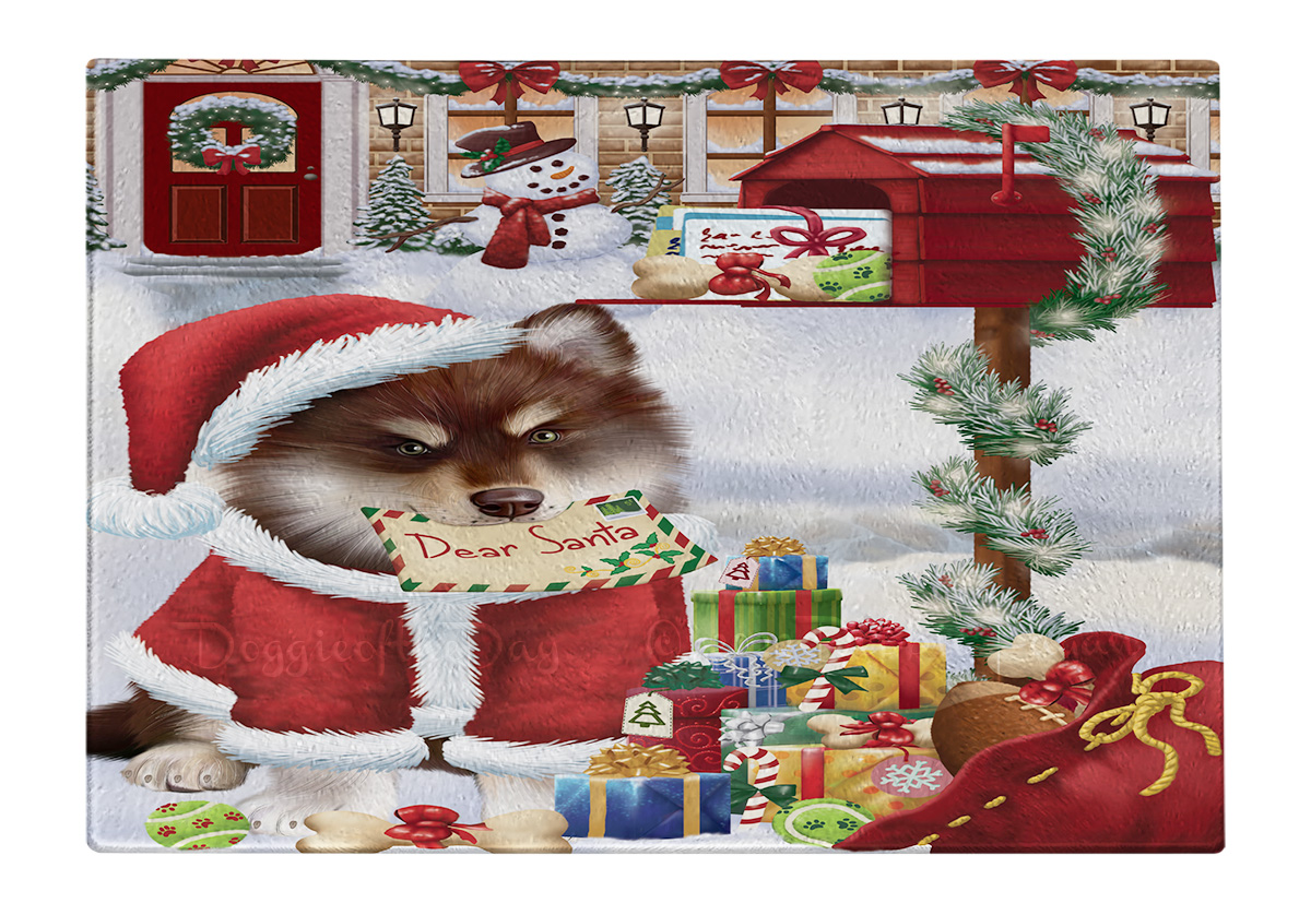 Finnish Lapphund Dog Cutting Board Tempered Glass Personalized Christmas NWT - Picture 25 of 49