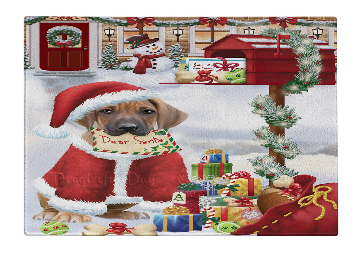 Rhodesian Ridgeback Hund Schneidebrett Hartglas personalisiert Weihnachten Neu mit Etikett - Bild 31 von 58