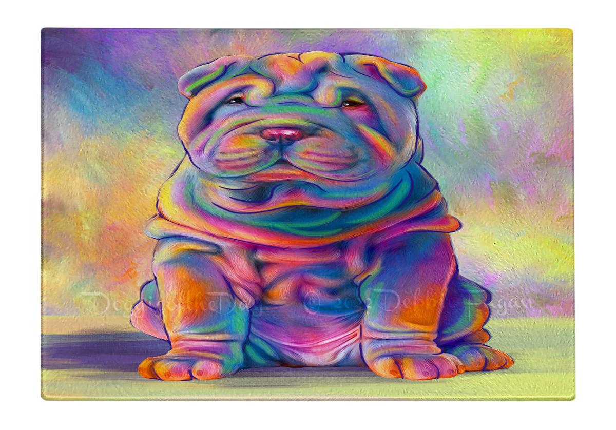 Shar Pei Dog Cutting Board Tempered Glass Personalized Kitchen Custom NWT - Picture 34 of 109