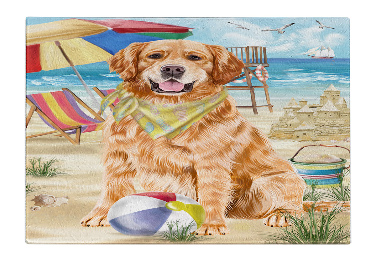 Golden Retriever Dog Cutting Board Tempered Glass Personalized Kitchen NWT