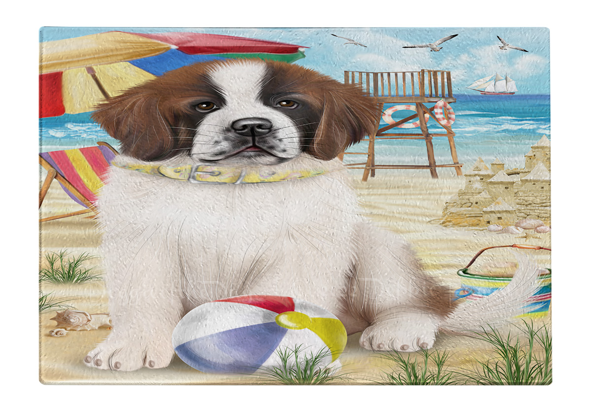 Saint Bernard Dog Cutting Board Tempered Glass Personalized Kitchen Custom NWT - Picture 50 of 81